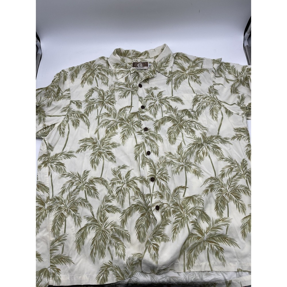 Kalaheo Made In Hawaii Aloha Hawaiian Shirt Mens XL 100% Rayon Palm Tree‎